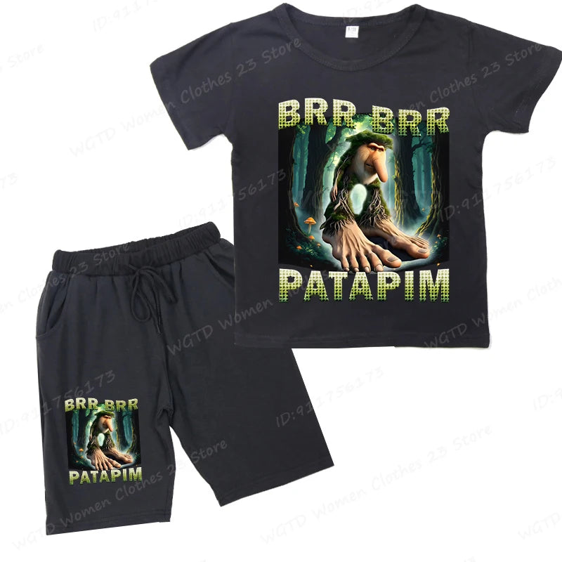 Sjovt Italian Brainrot Børnesæt – T-shirt & Shorts