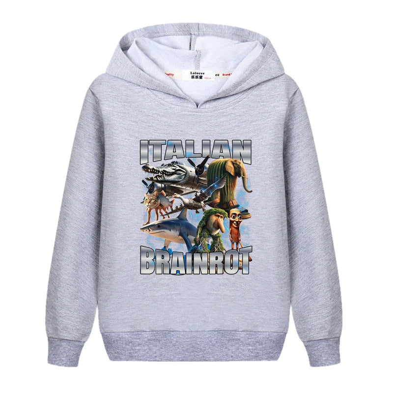 Italian Brainrot Børne-Hoodie