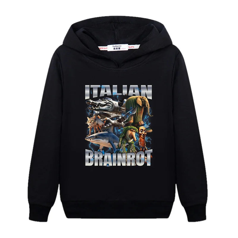 Italian Brainrot Børne-Hoodie