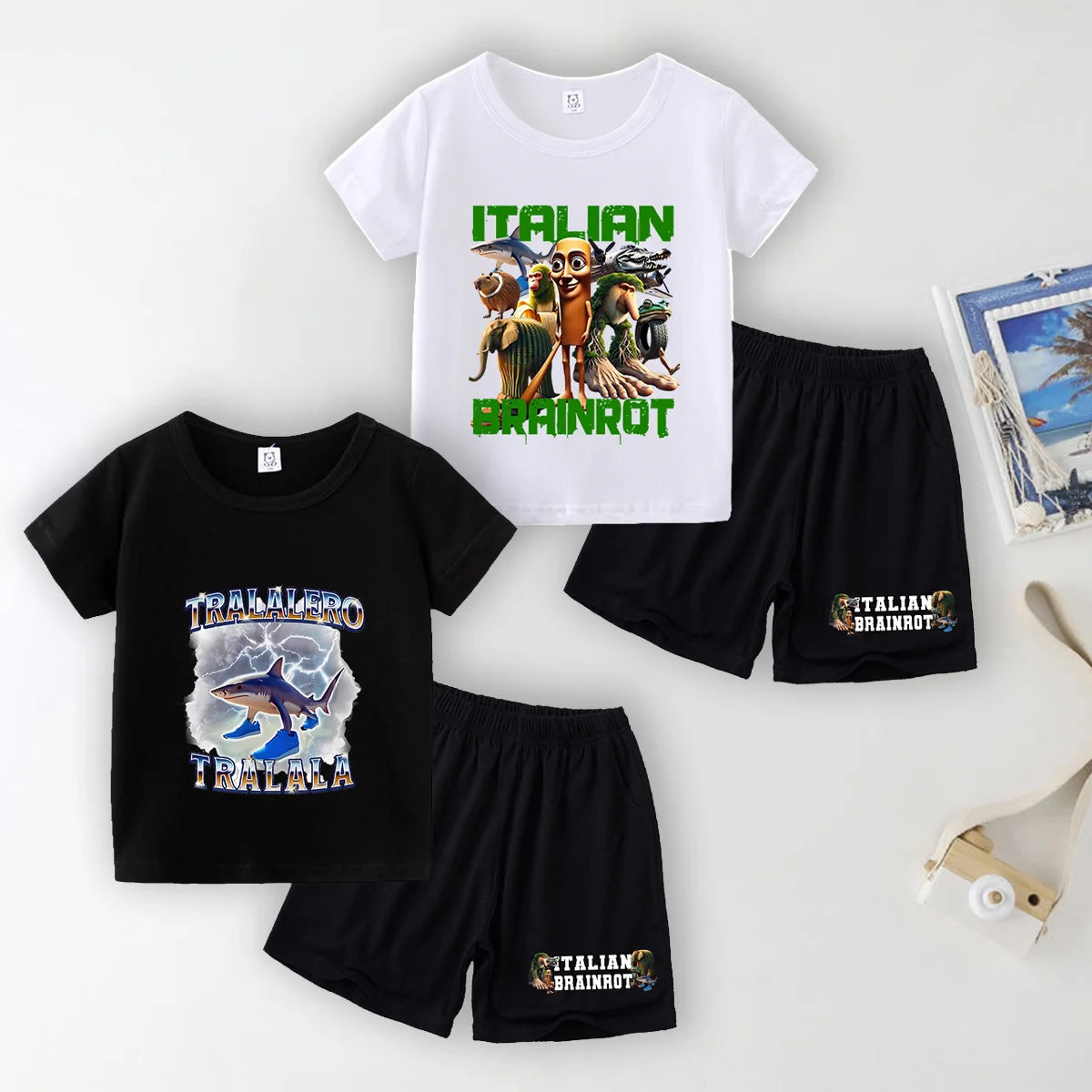 Italien brianrot shorts og t-shirts