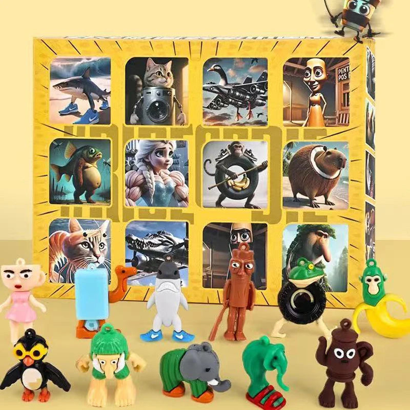 adventskalender med 12 styks Italien brainrot figurer