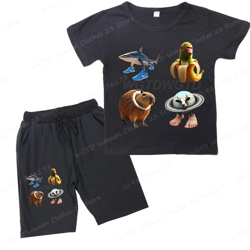 Sjovt Italian Brainrot Børnesæt – T-shirt & Shorts