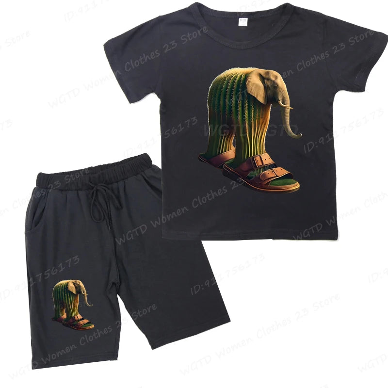 Sjovt Italian Brainrot Børnesæt – T-shirt & Shorts