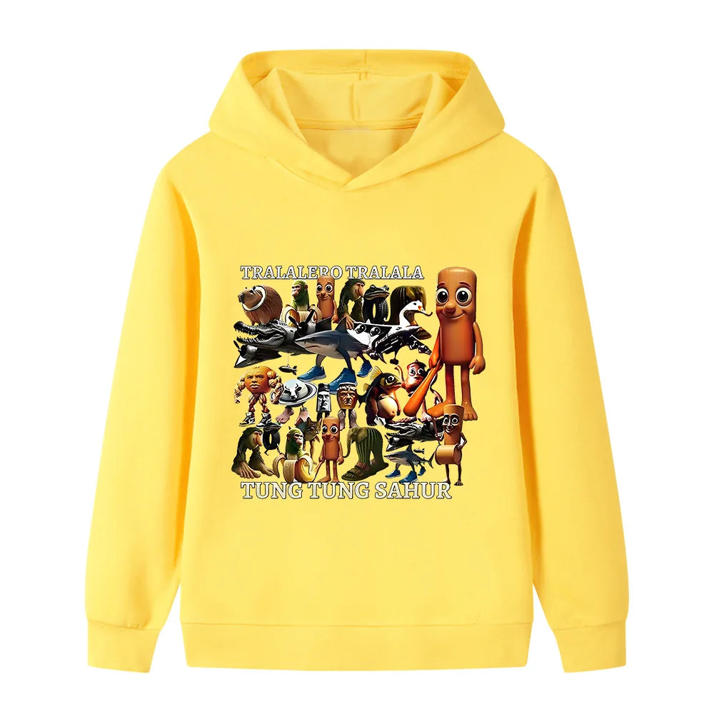 Italian Brainrot Børne-Hoodie – Sjov & Varm